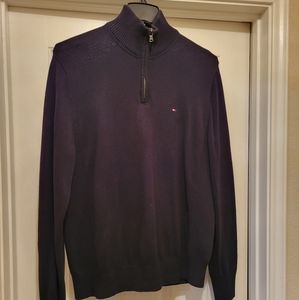 Men's Tommy Hilfiger Black Zippered Pullover - EUC